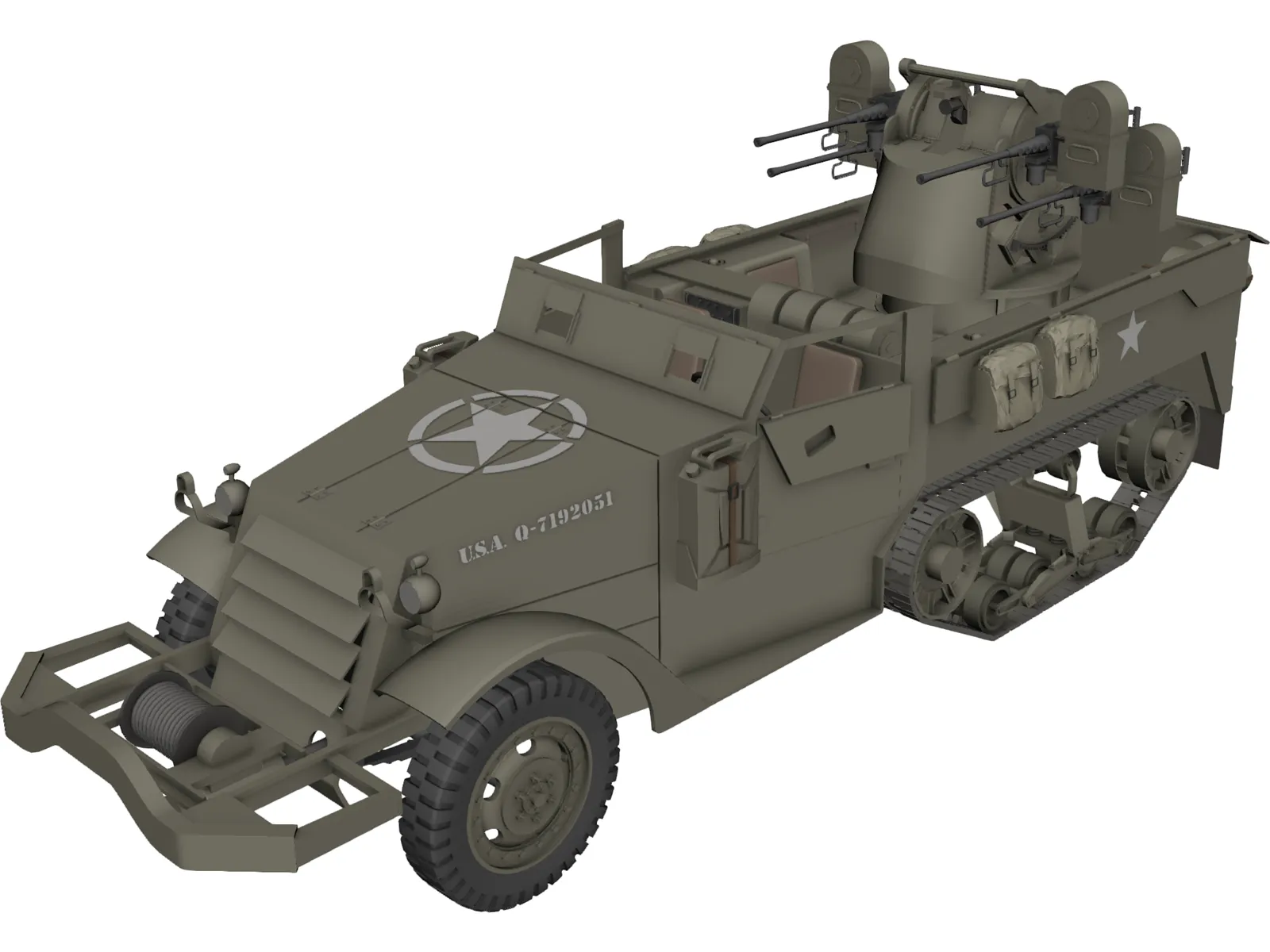 M16 Half Track 3D Model