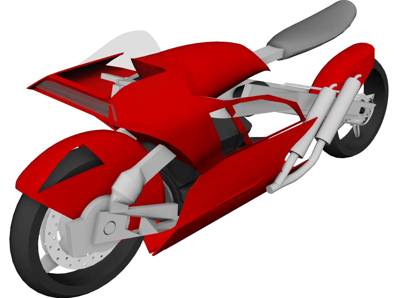 Electric Motorcycle Concept 3D Model