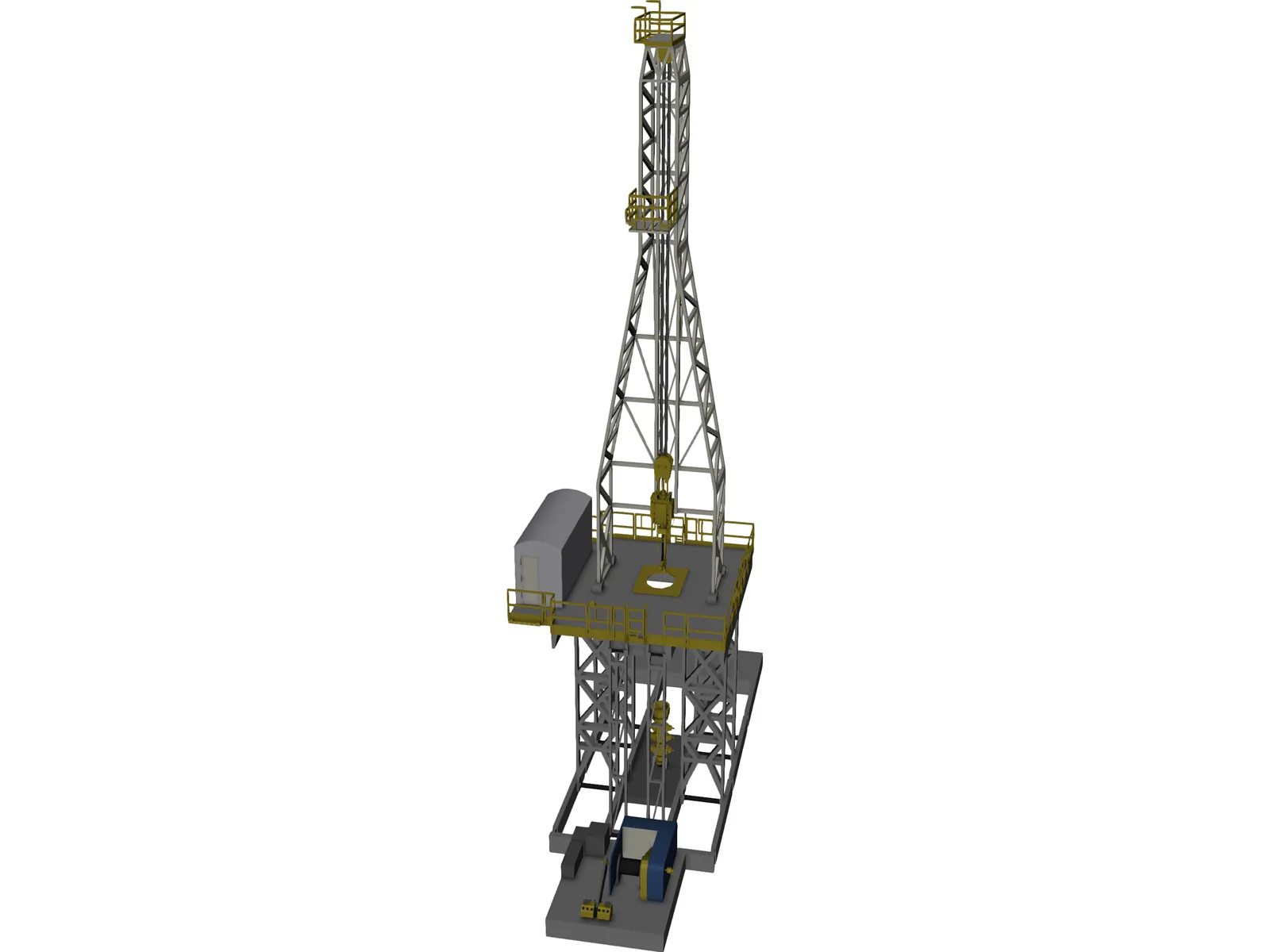 On-Shore Oil Rig 3D Model