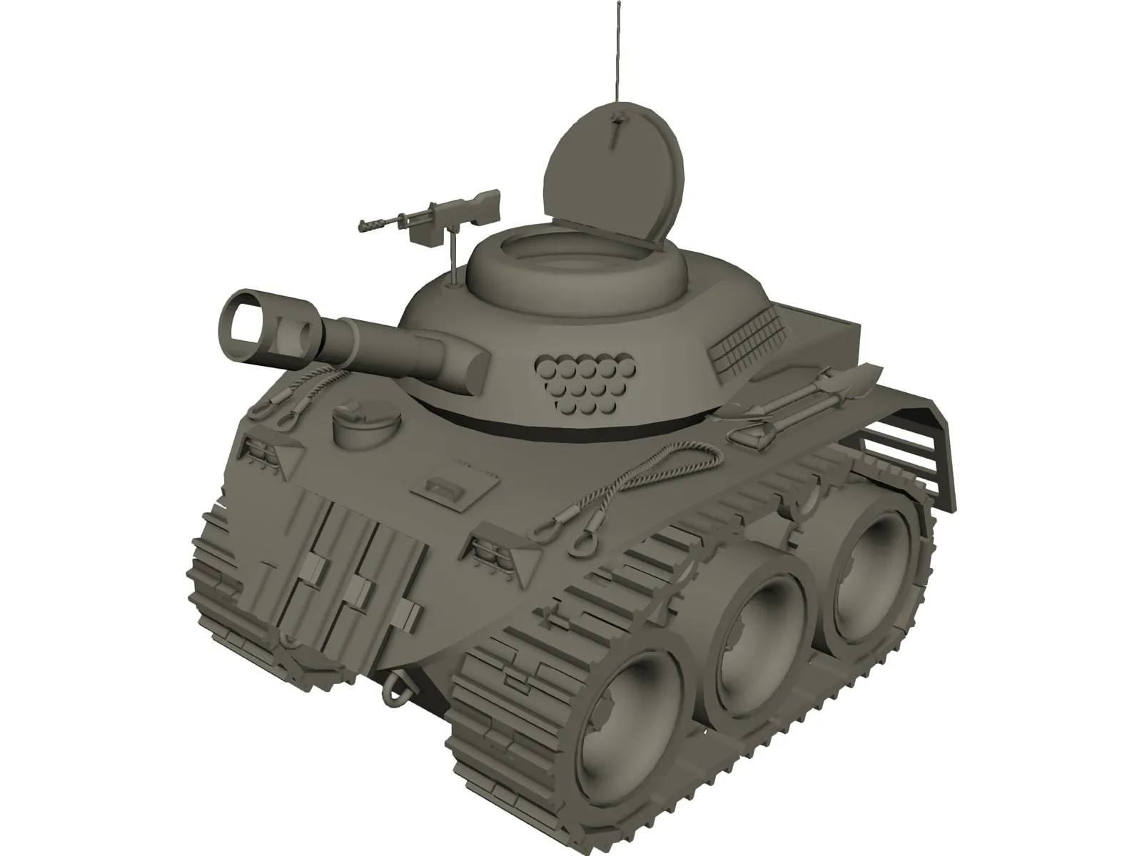 Cartoon Tank 3D Model