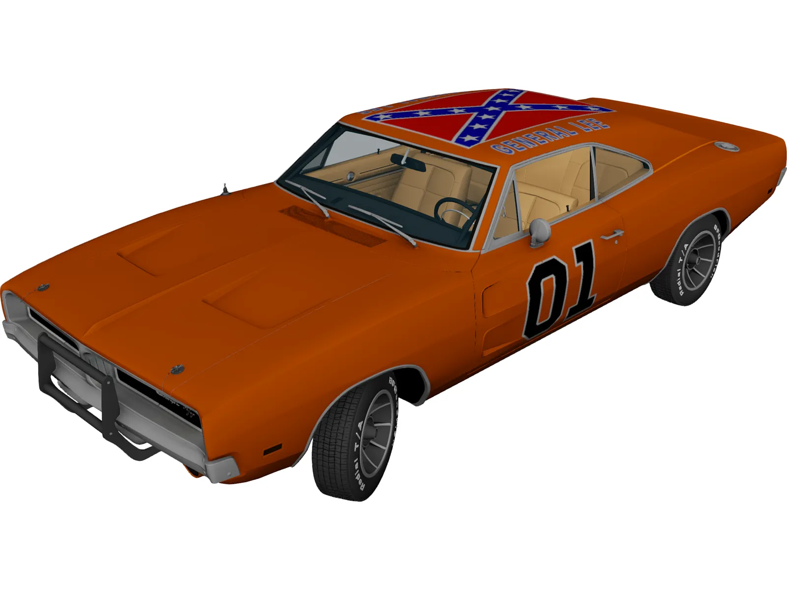 Dodge Charger R-T General Lee (1969) 3D Model