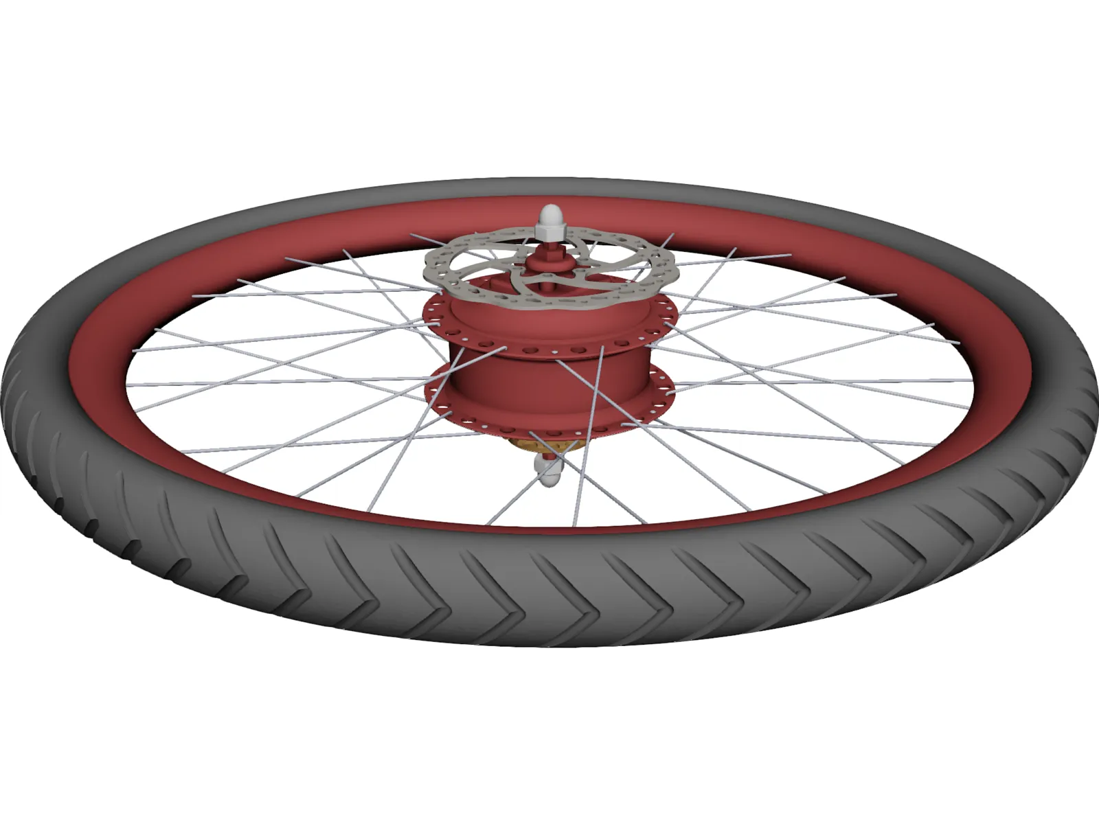 Rear Wheel with CVT Hub 3D Model