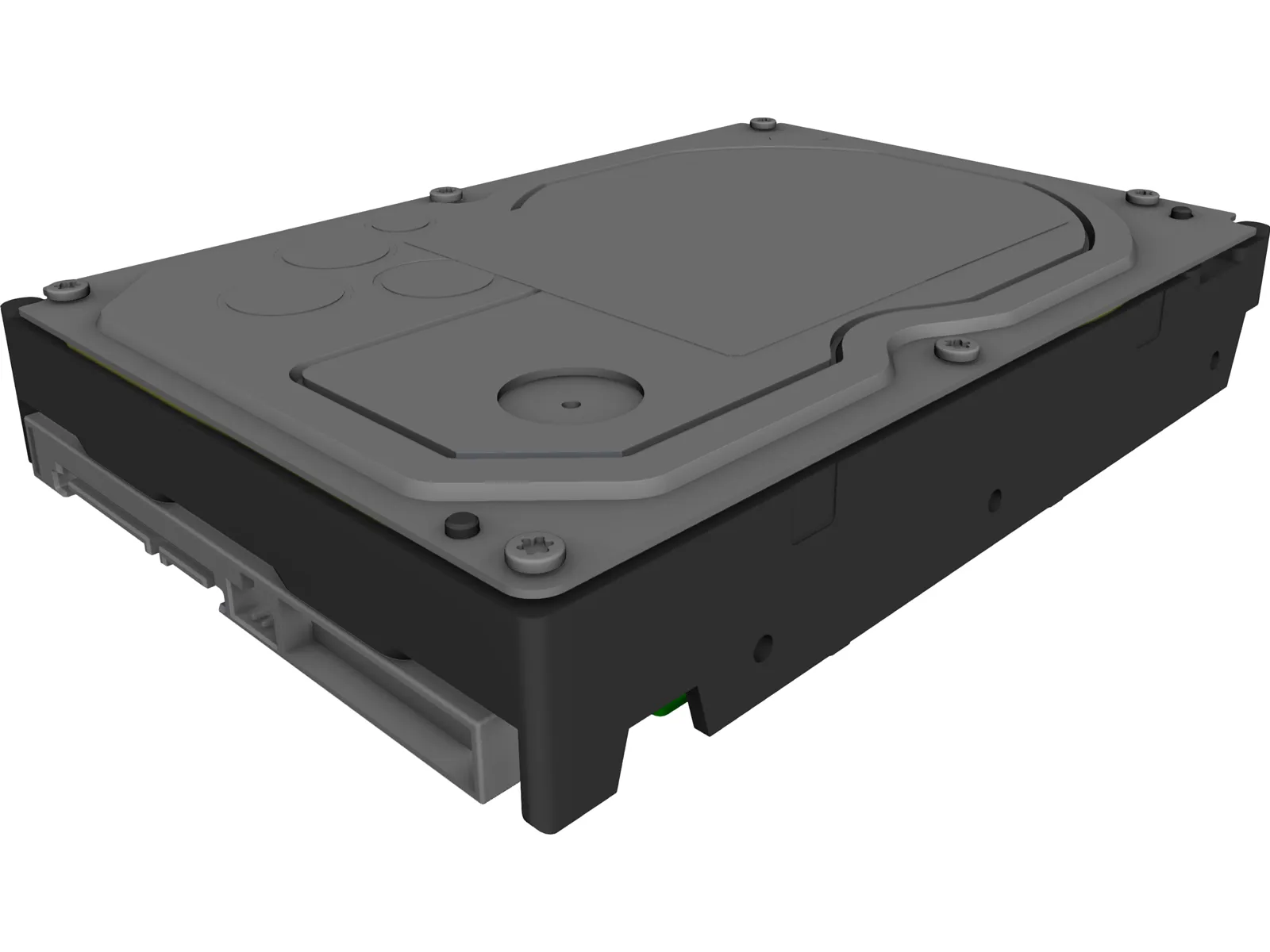 Hitachi 3.5 Inch SATA HDD 3D Model