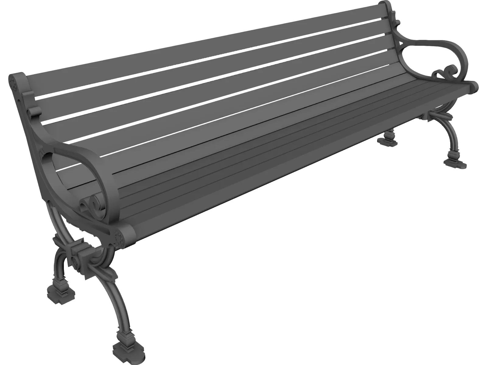 Street Bench 3D Model