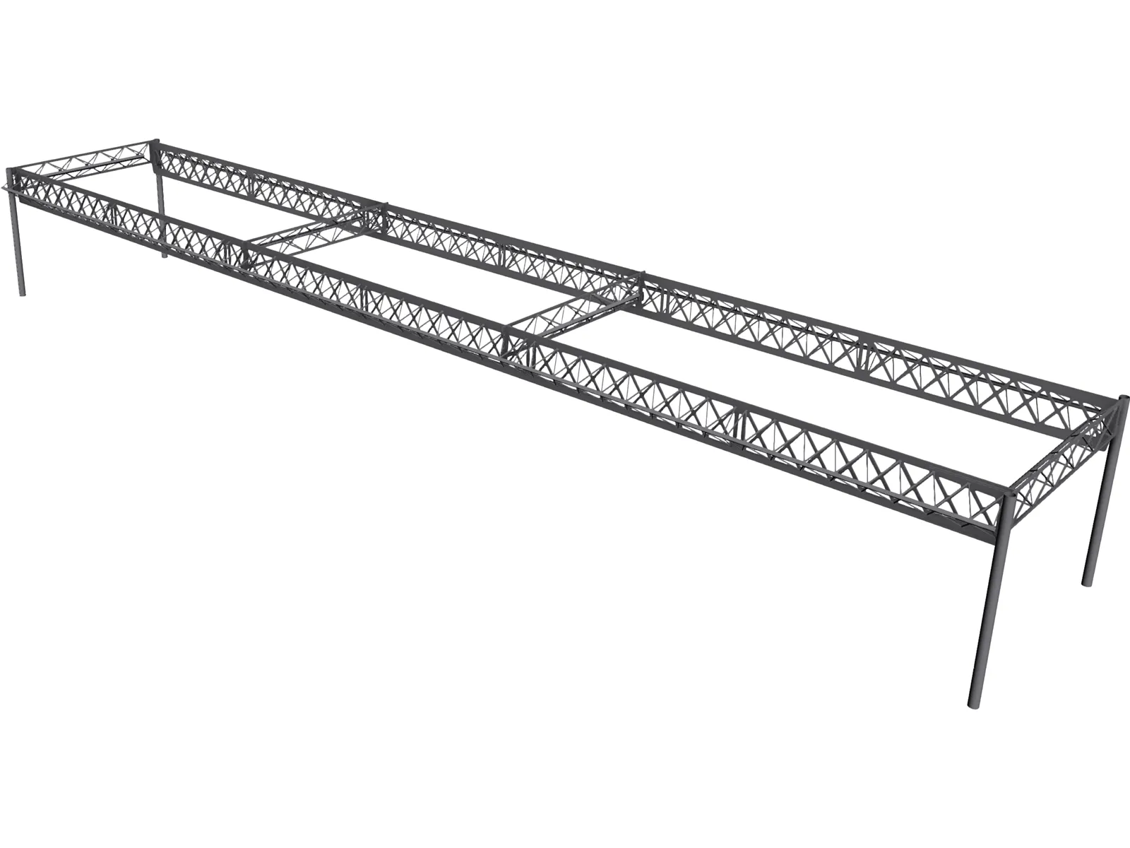 Truss Girder Bridge 3D Model