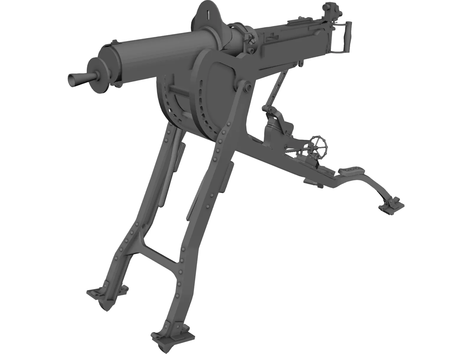 MG08 Machine Gun 3D Model