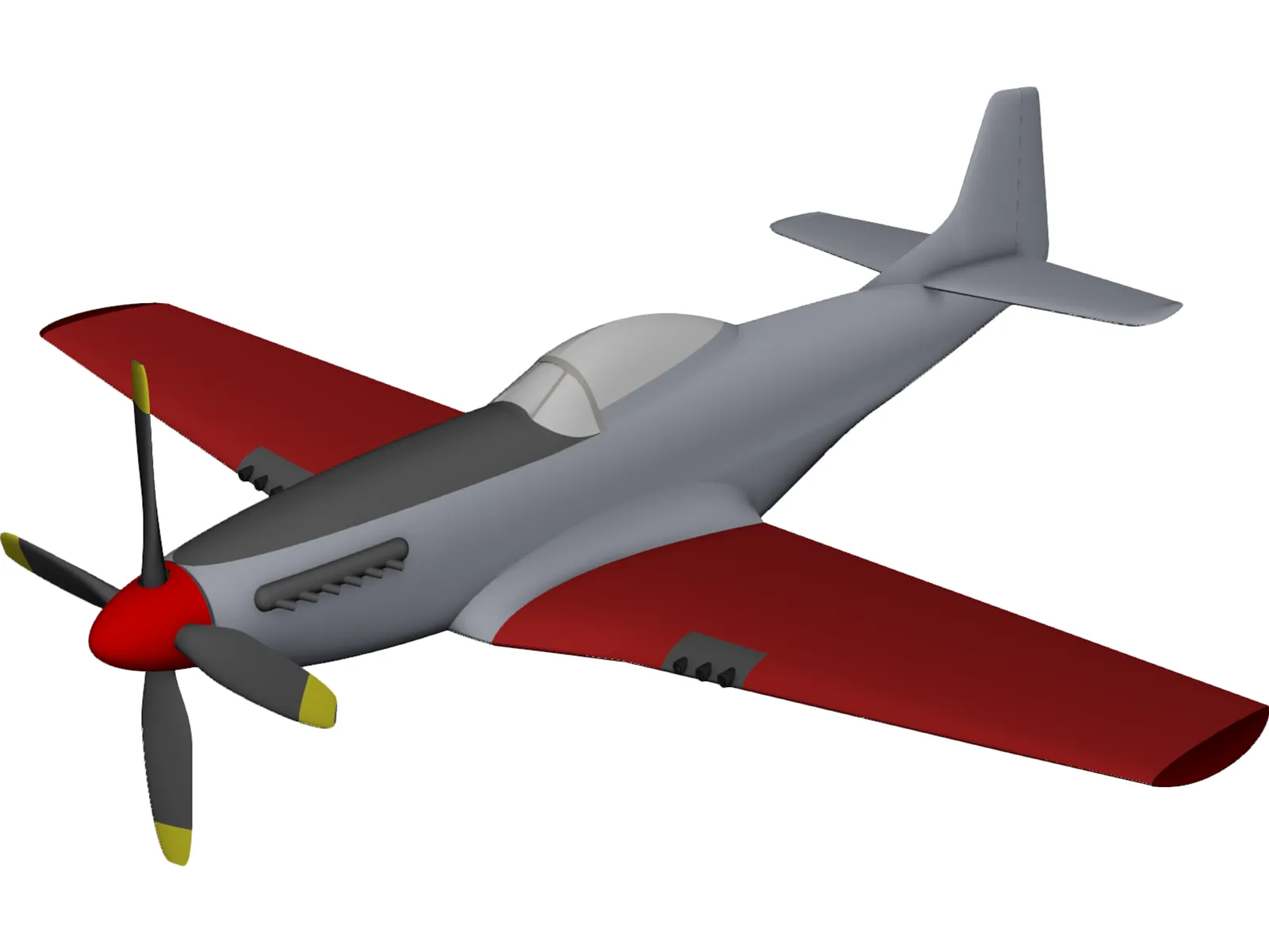 Mustang Plane, 3D CAD Model Library
