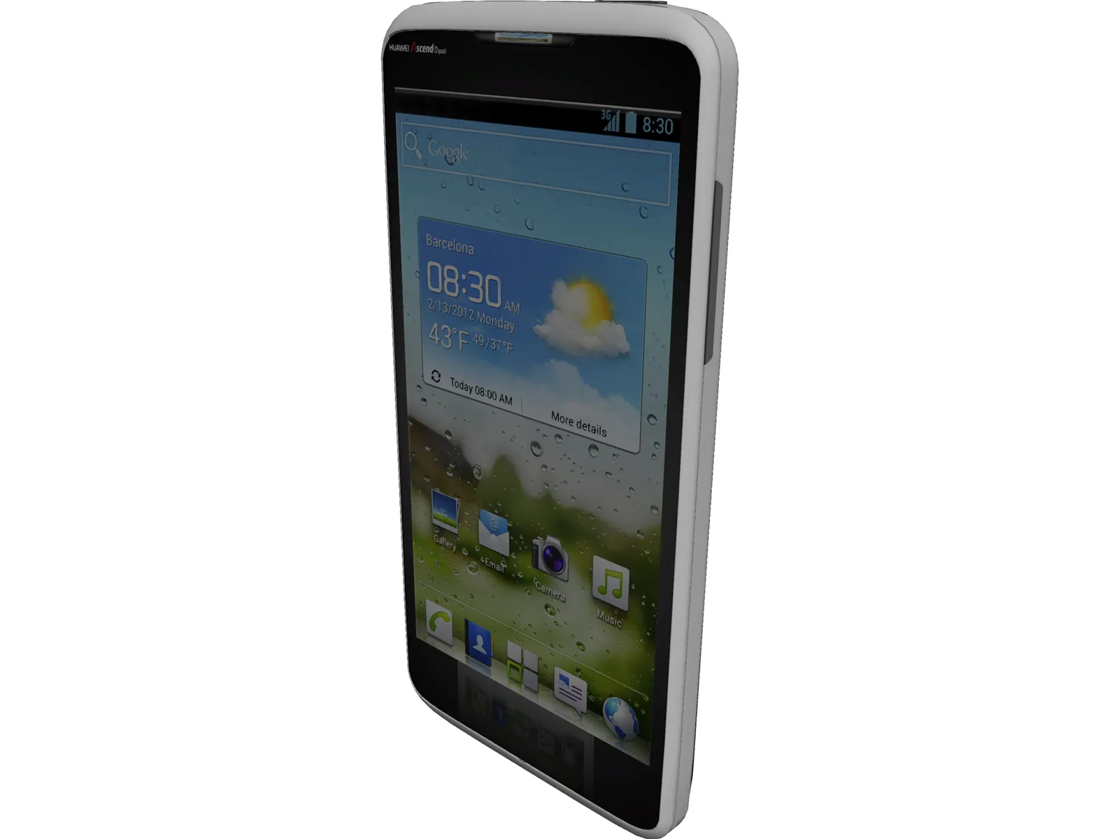 Huawei Ascend Android Phone 3D Model