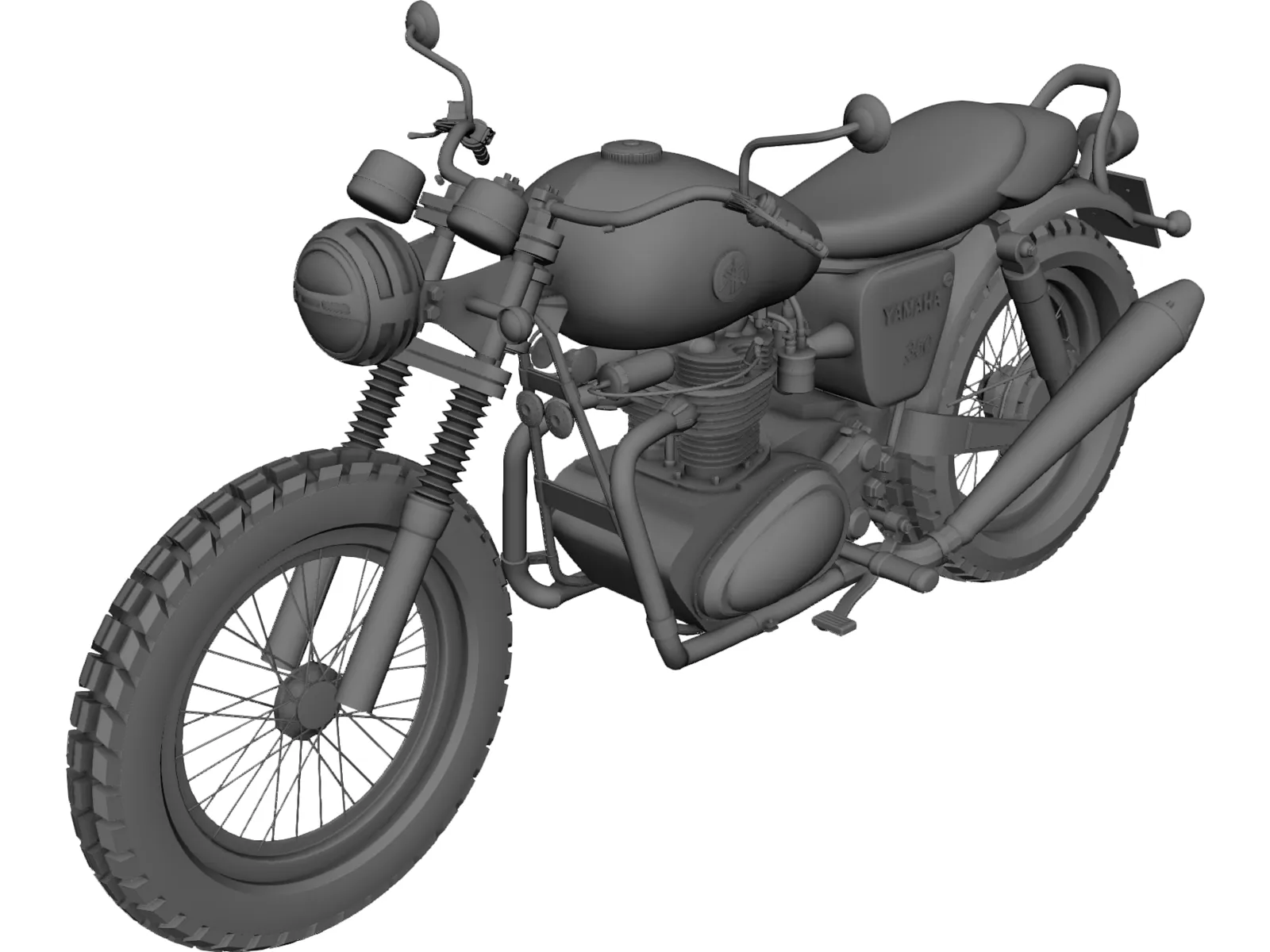 Yamaha 350 Custom 3D Model