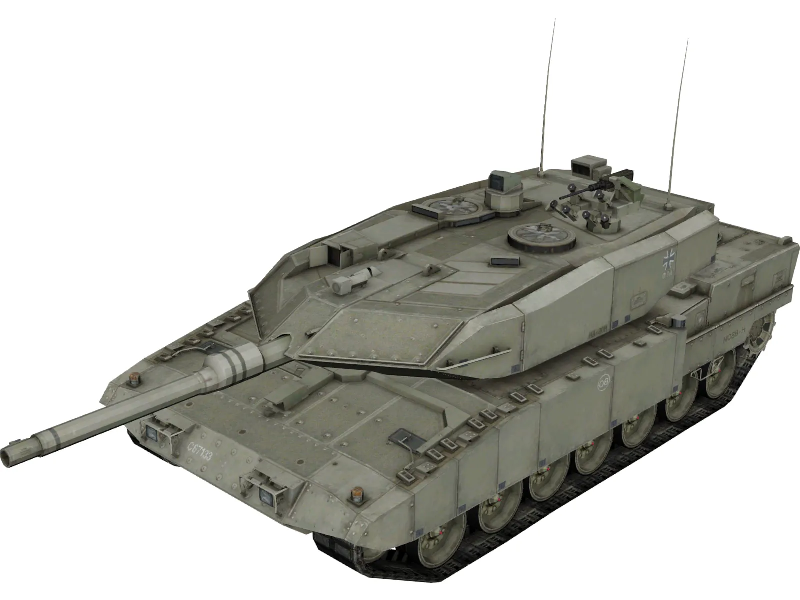 Leopard 2 A7 3D Model