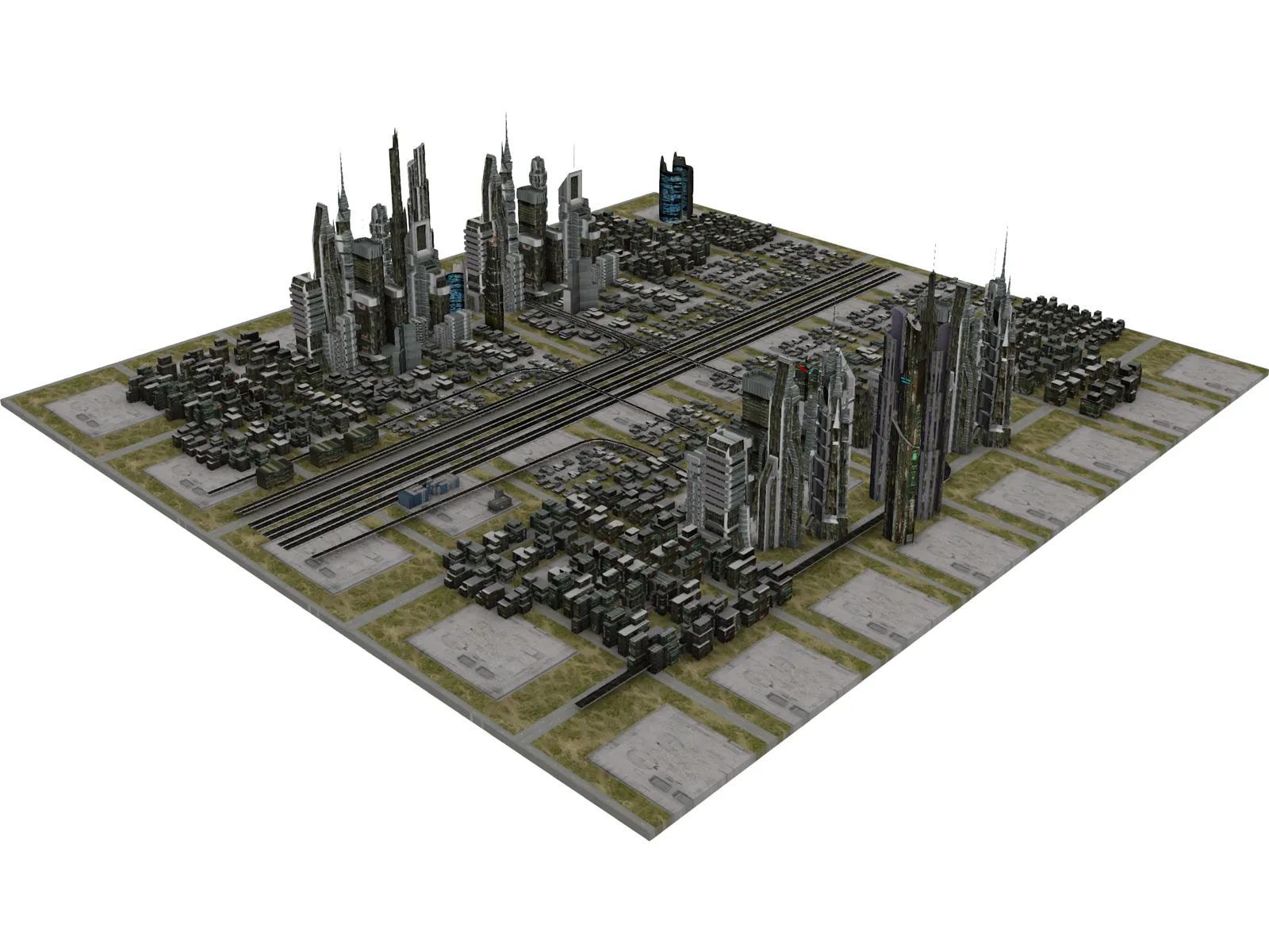 Metro City of the Future 3D Model