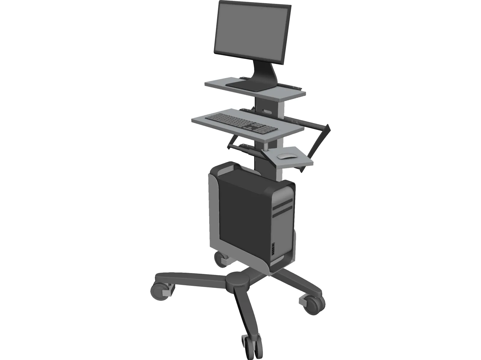 Mobile Computer Cart 3D Model