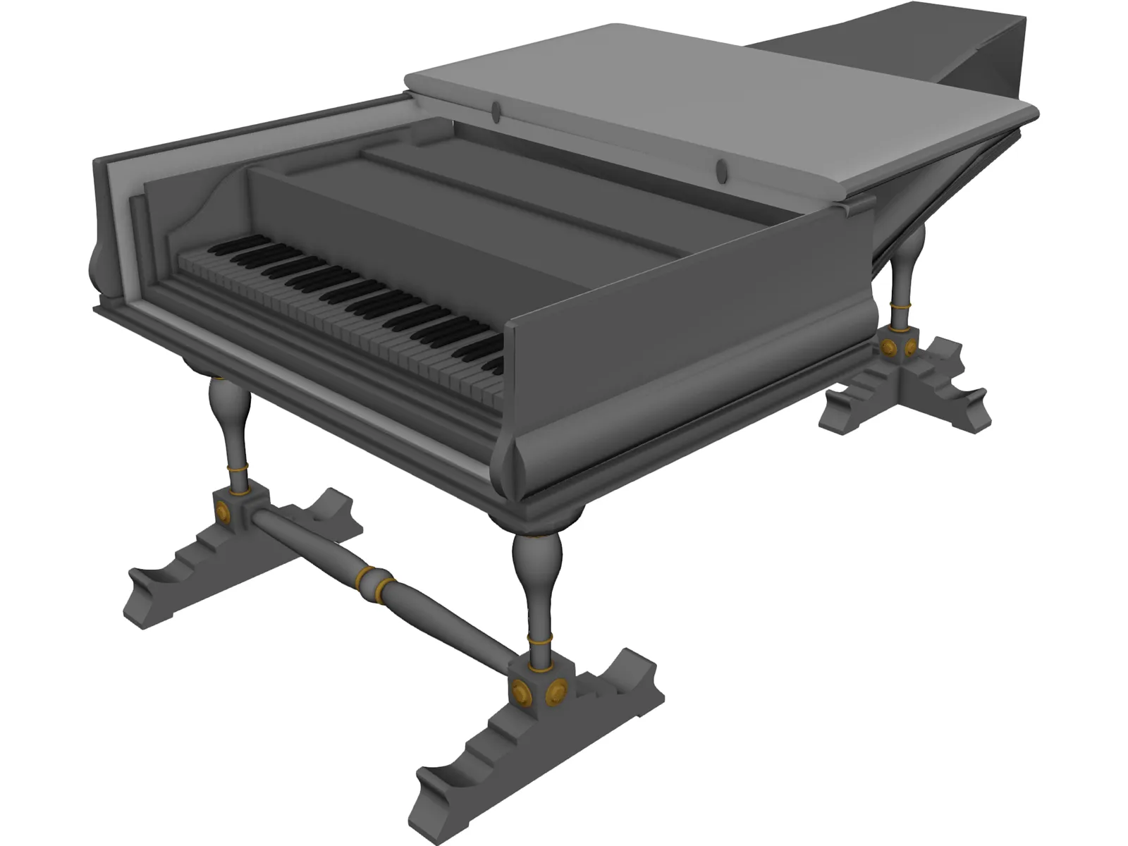 Vintage Piano 3D Model