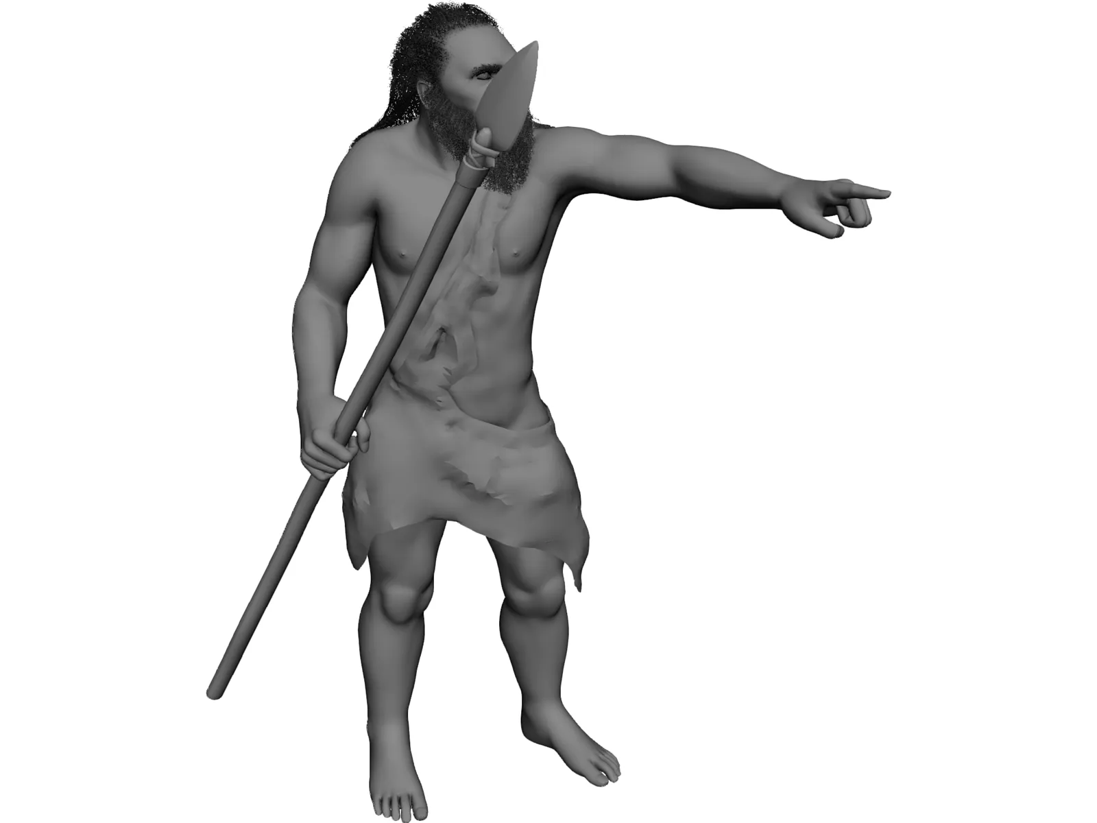 Caveman Hunter 3D Model