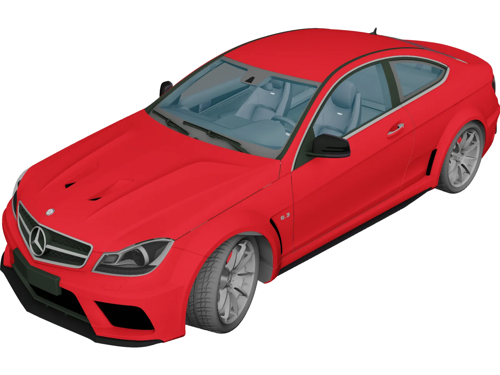 Mercedes-Benz C63 AMG Black Series (2012) 3D Model