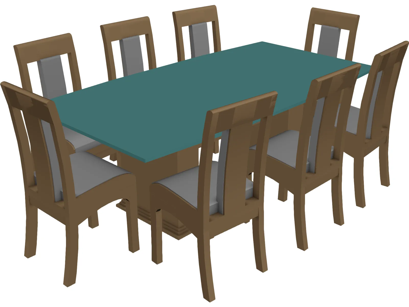 Dining Table and Chairs 3D Model