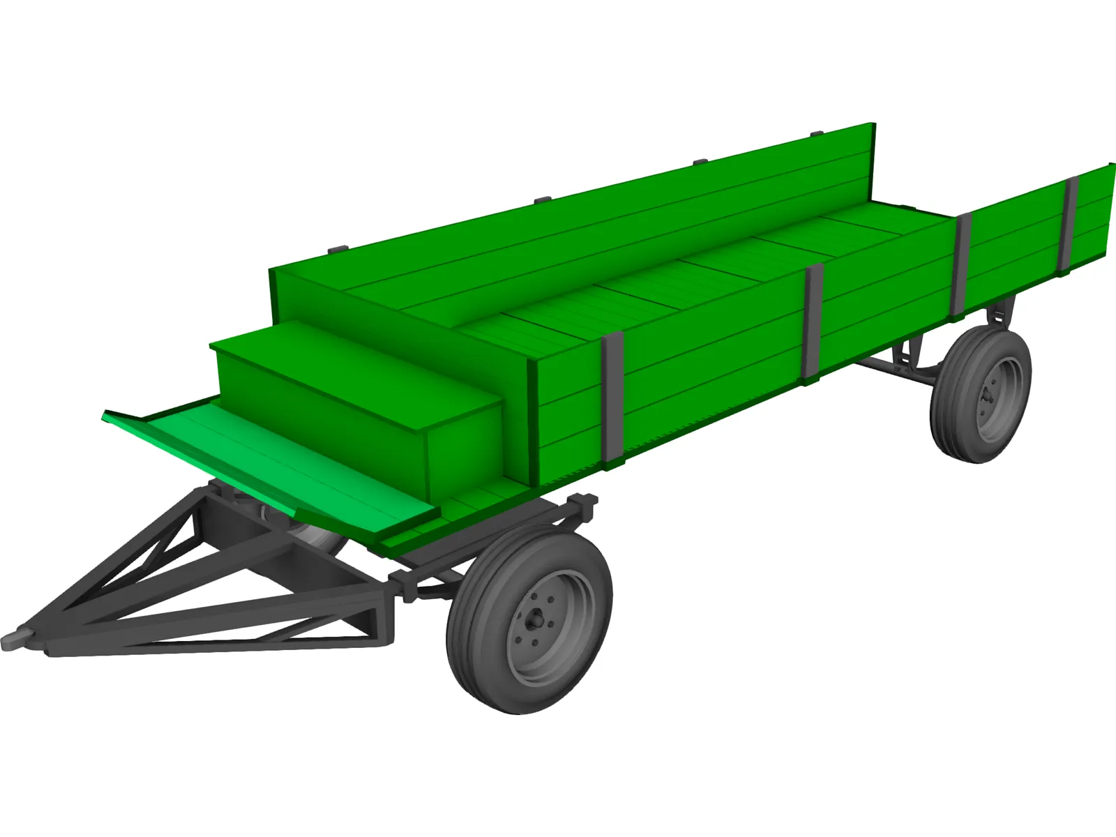 Farm Wagon 3D Model