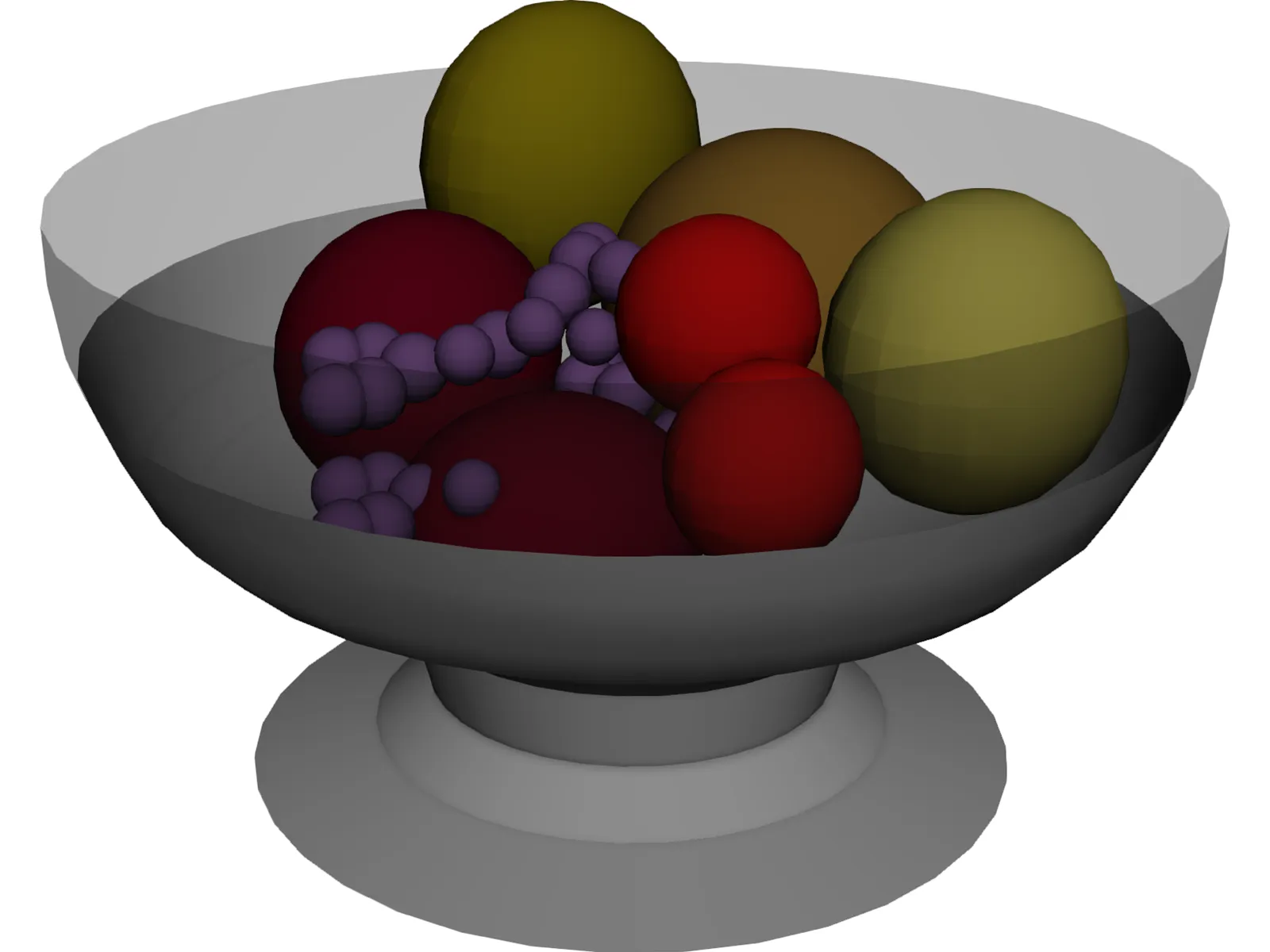 Fruits On Plate 3D Model
