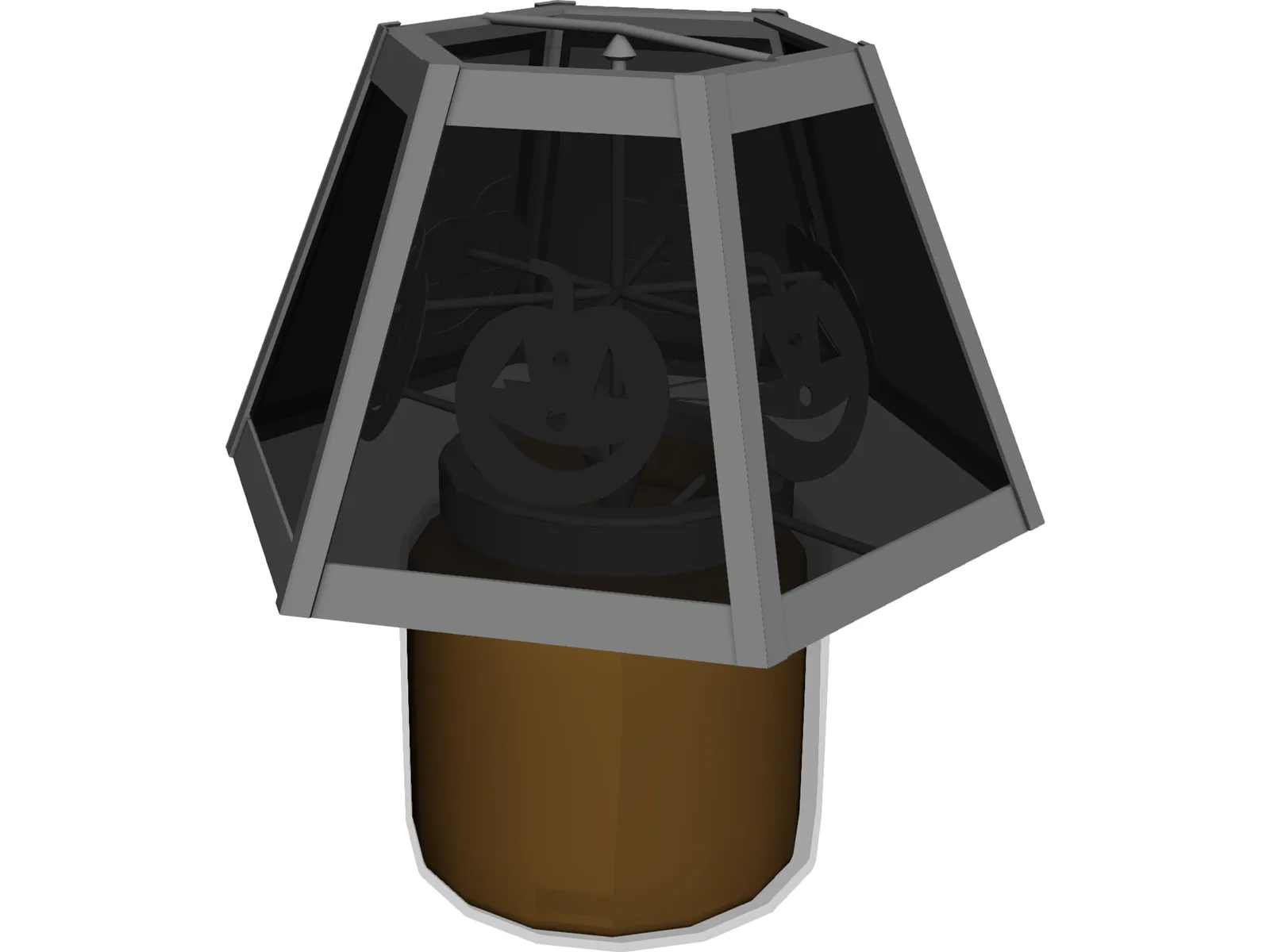 Glass Jar Candle with Halloween Decoration 3D Model