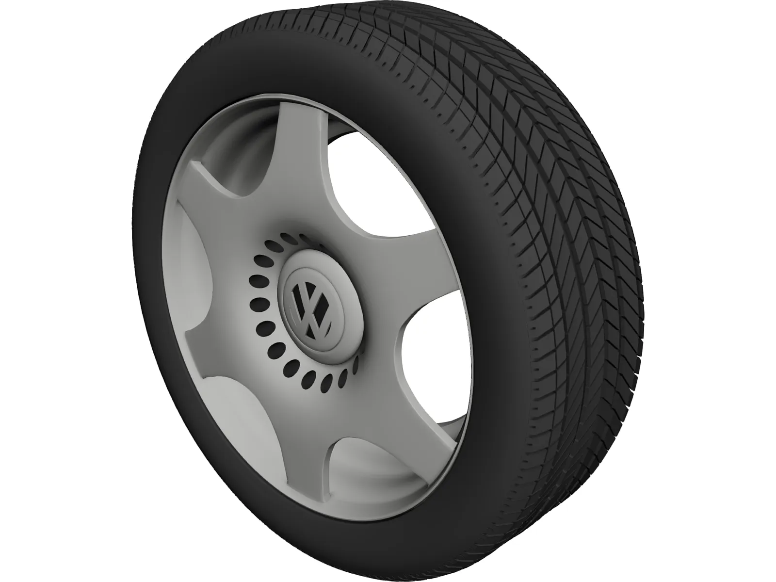 VW Rim and Tyre 3D Model