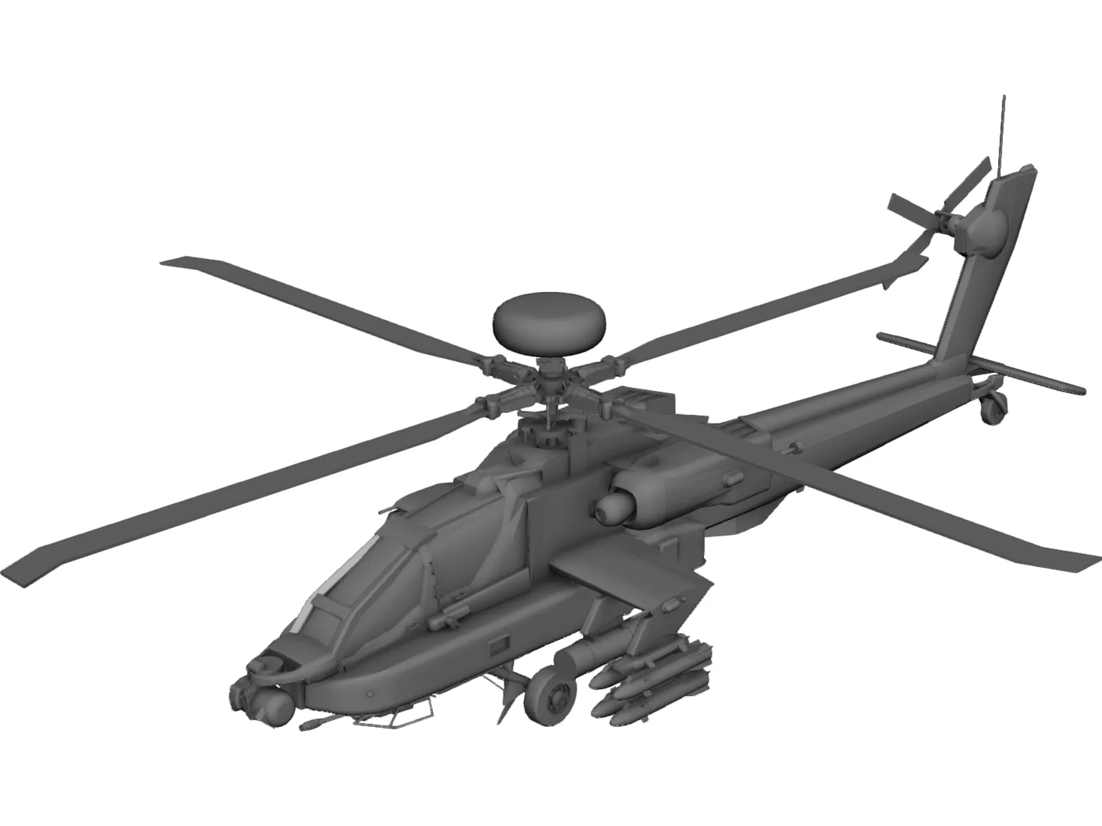 Boeing AH-64D Apache Longbow [+Pilots] 3D Model