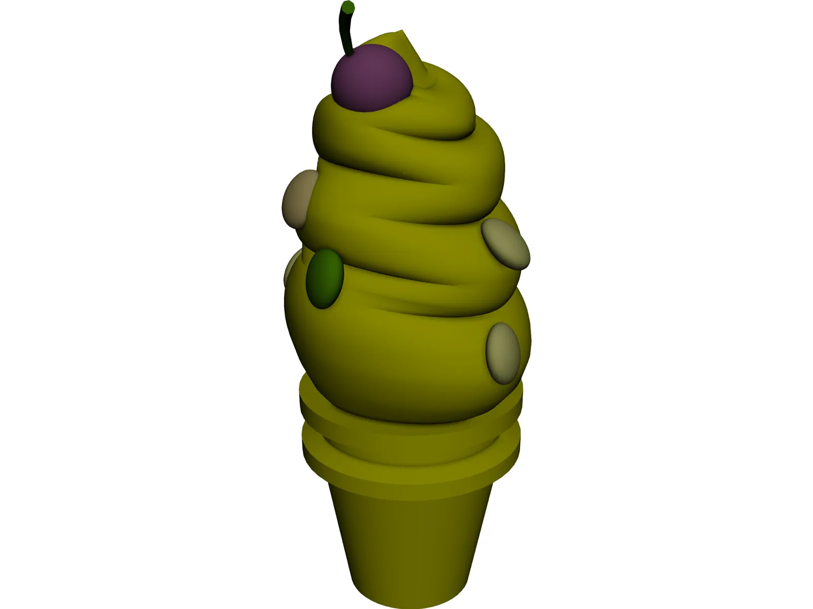 Soft Ice Cream Cone 3D Model