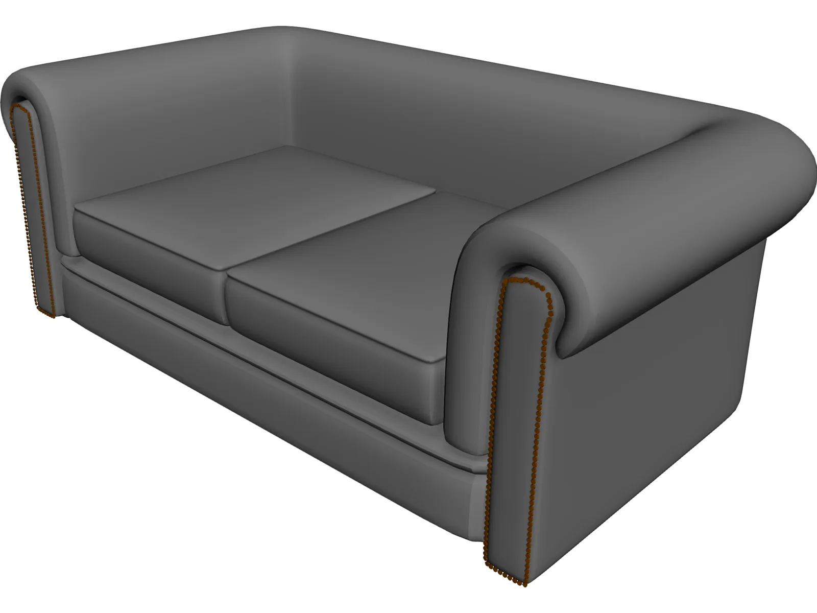 Couch Chesterfield Leather 3D Model