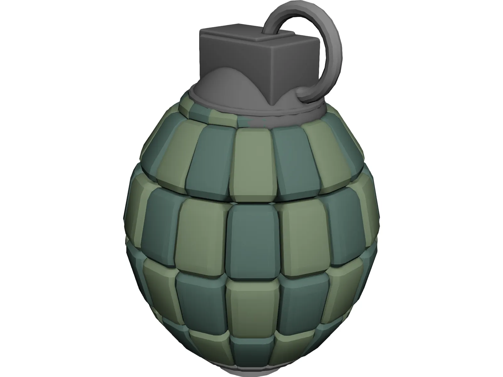 80 Articulated Segments Hand Grenade 3D Model