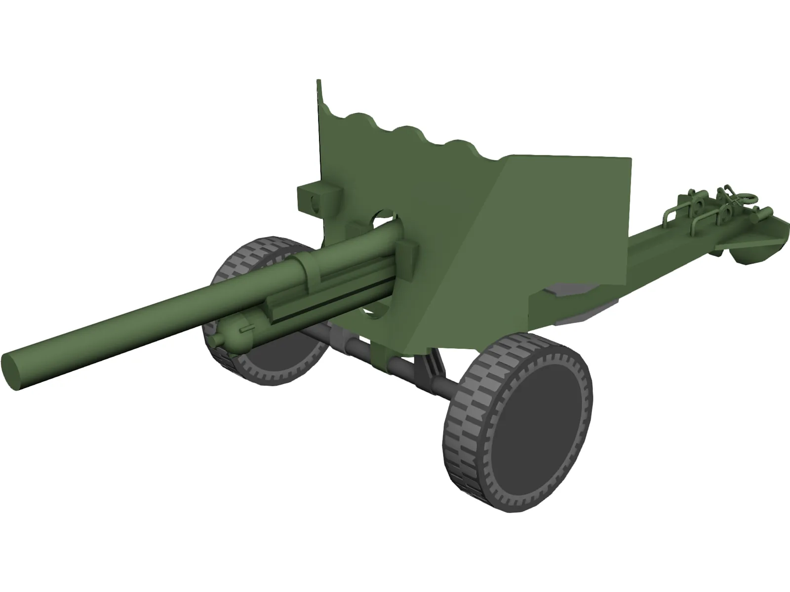 British Anti-Tank Cannon 3D Model