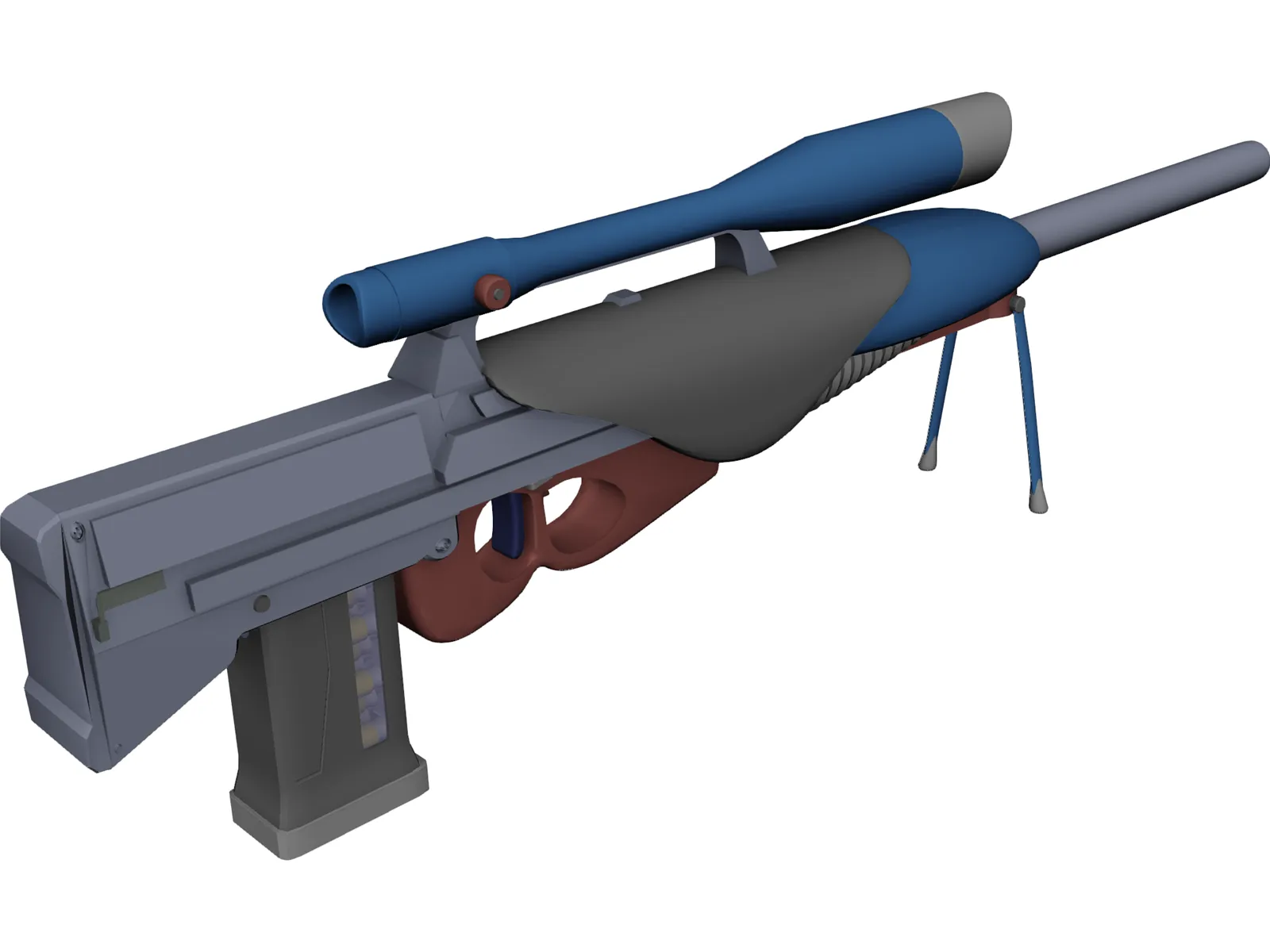 Sniper Rifle Shooting with Bullets 3D Model