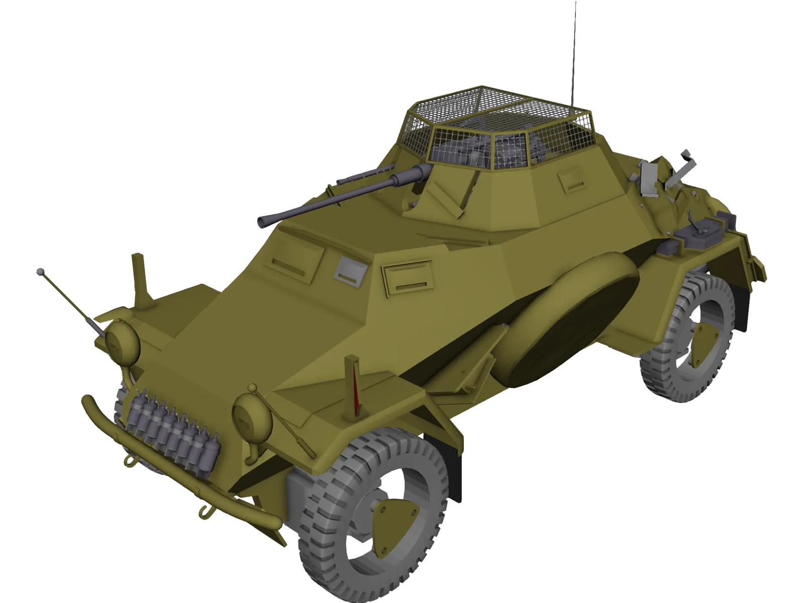 SdKfz222 Panzer Wagon - WWII German Armoured Car 3D Model