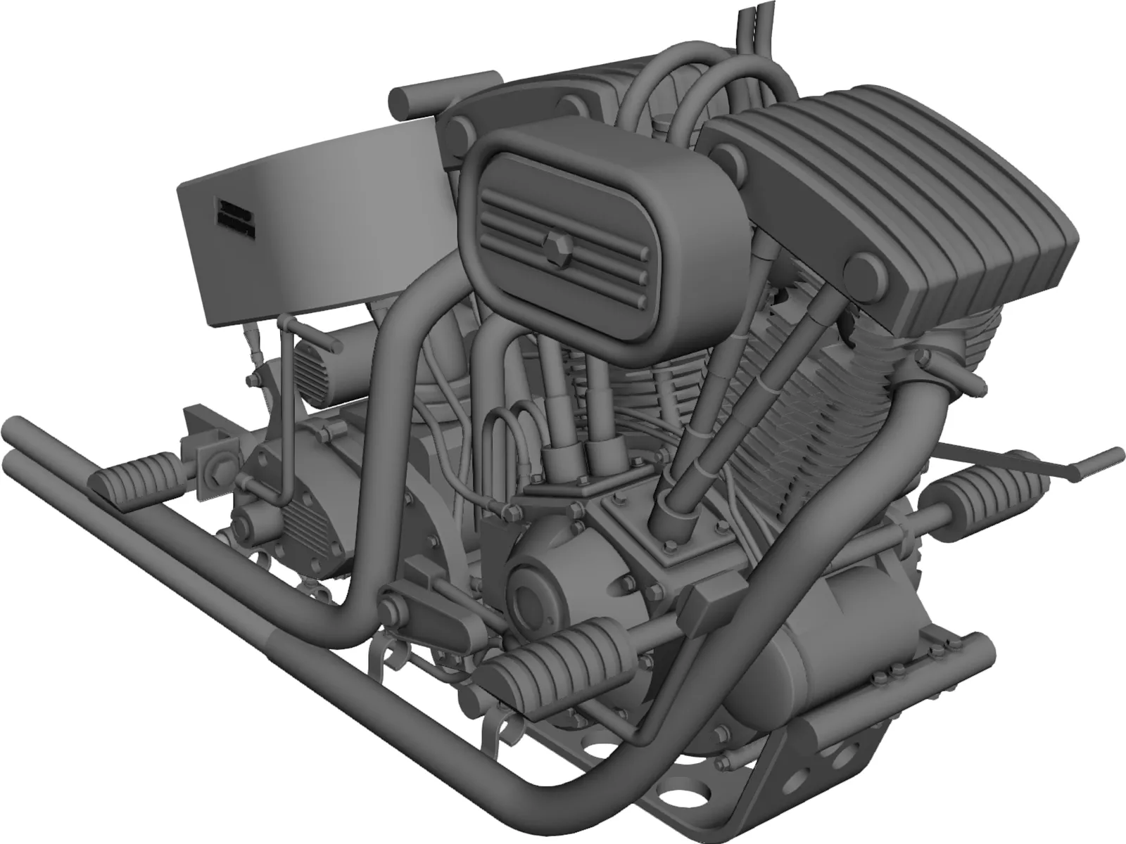 Harley Engine 3D Model