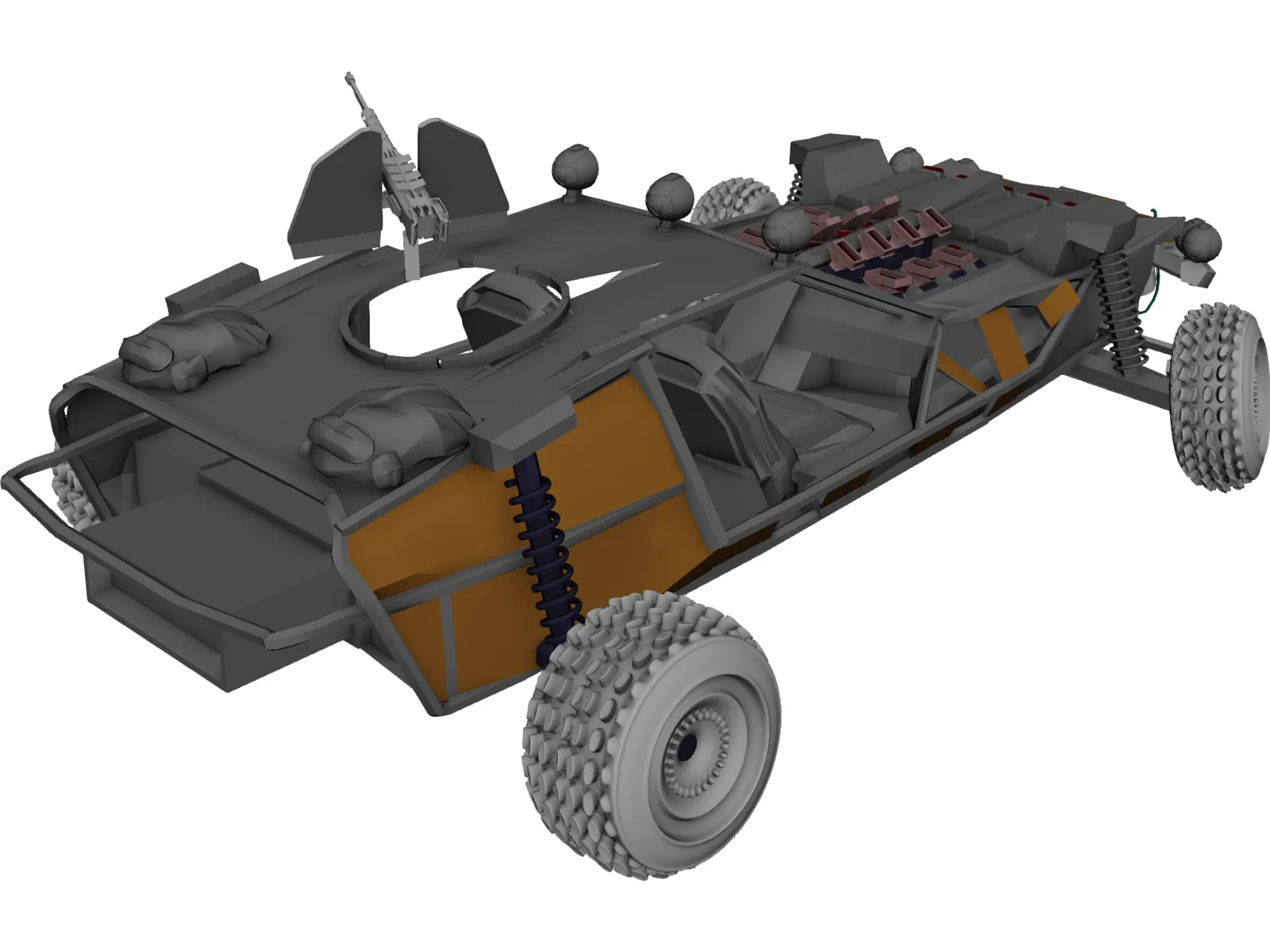 Postapocalyptic Buggy 3D Model