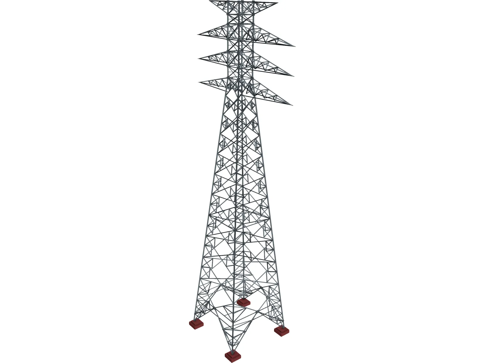 Power Transmission Tower 3D Model