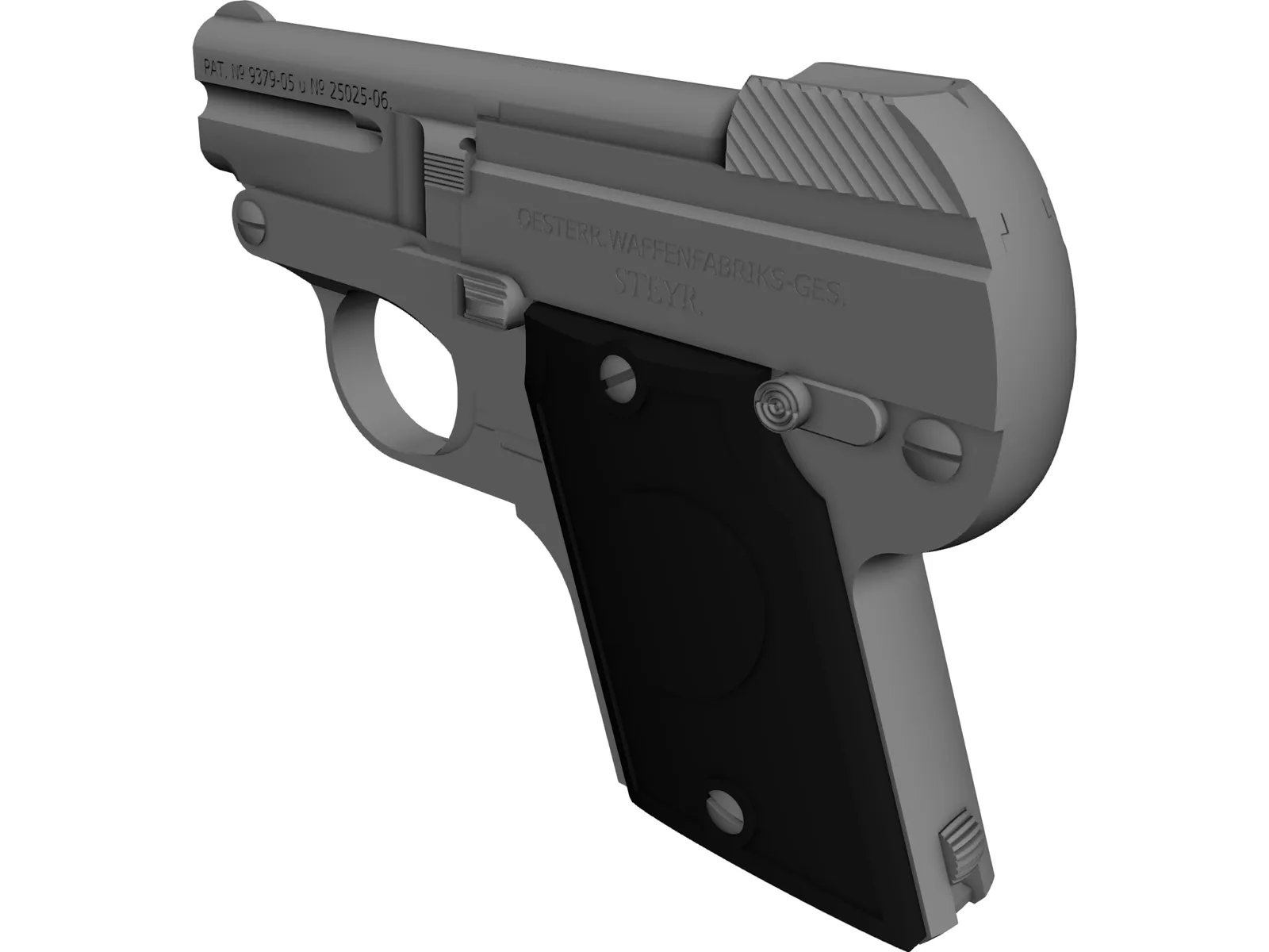 Steyr Pistol 1909 3D Model