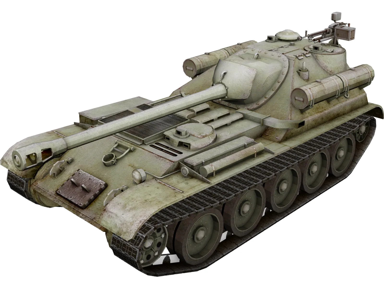 SU-101 UralMash Russian WW2 Tank 3D Model