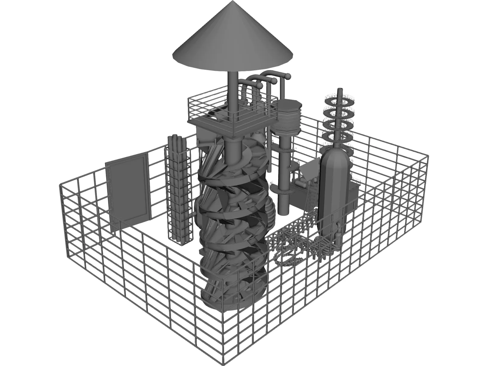 Oil Factory 3D Model