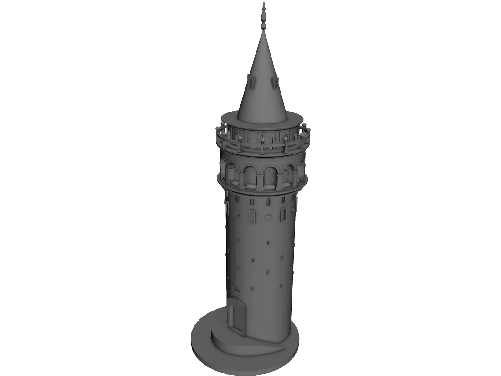 Galata Tower Turkey Istanbul 3D Model