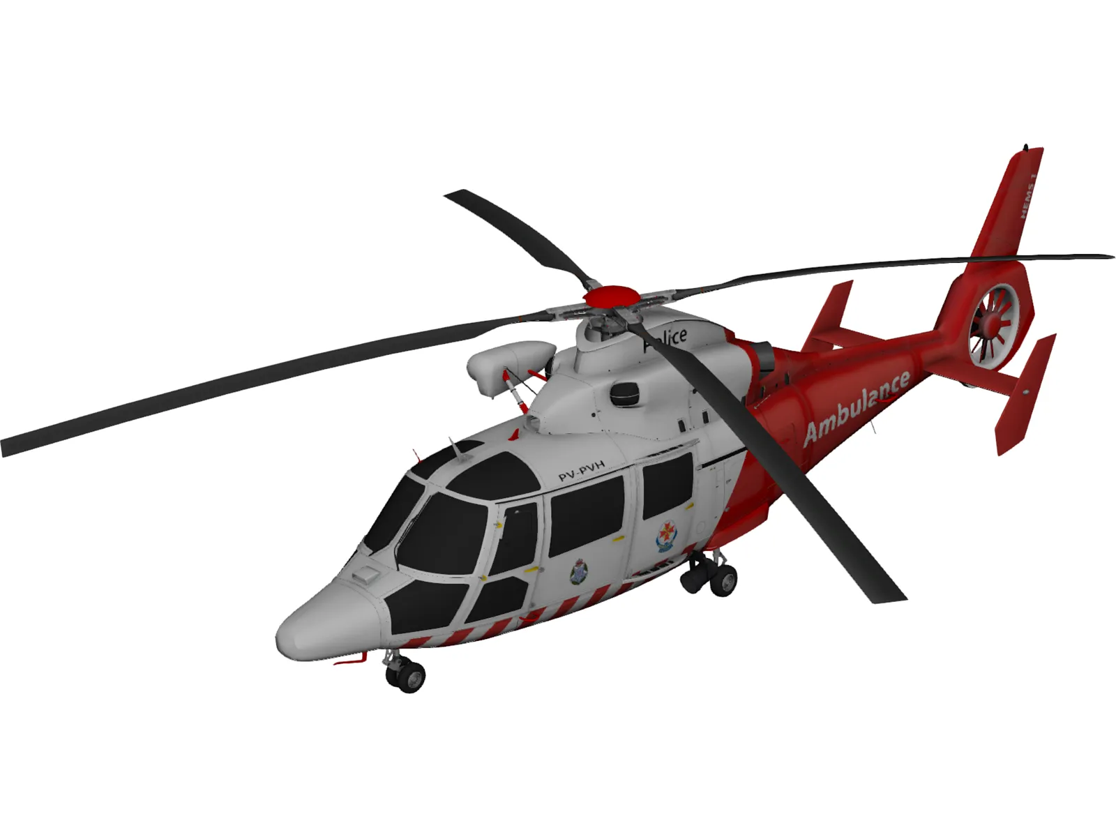 Eurocopter AS-365 Air Ambulance 3D Model