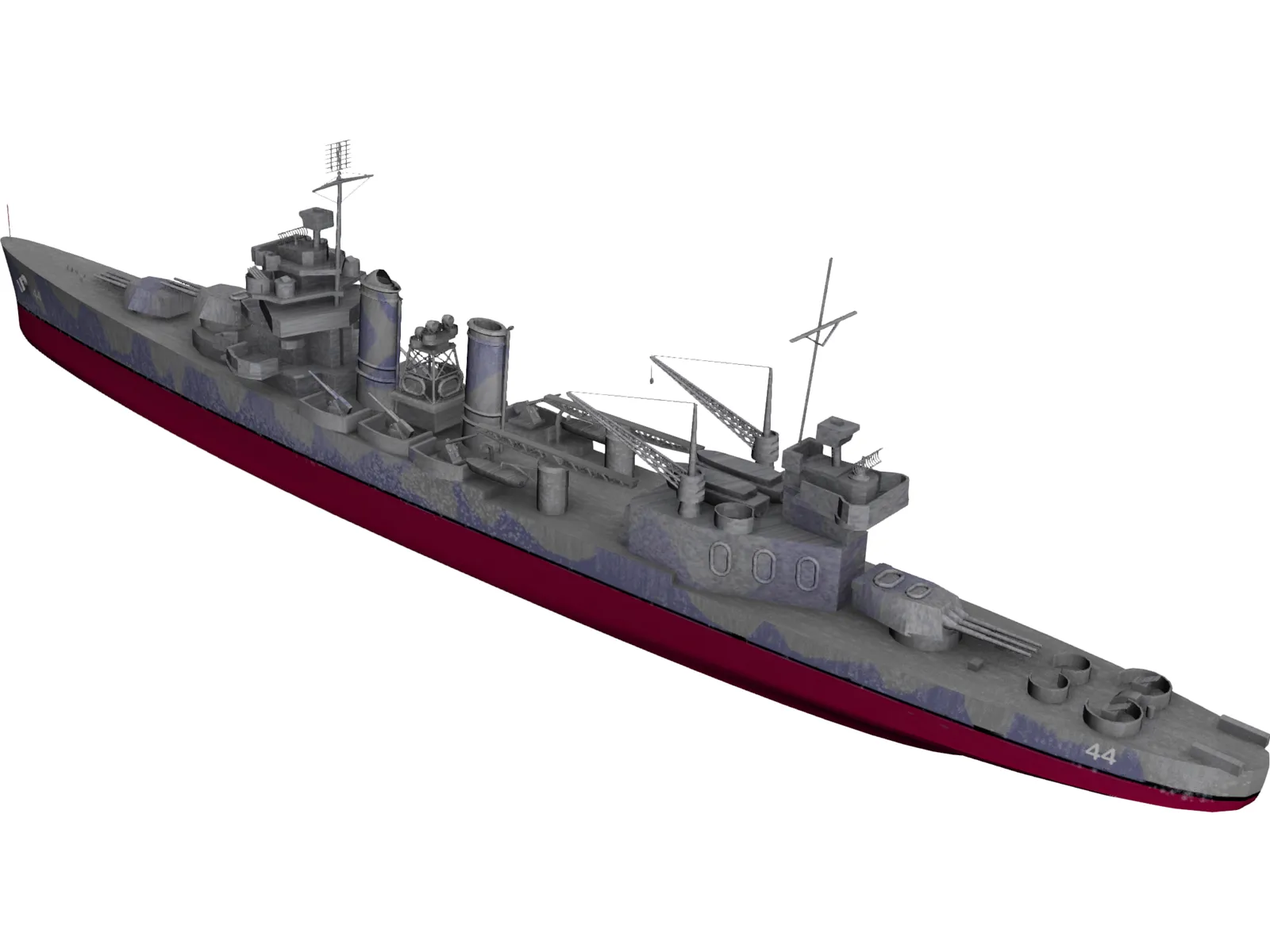 USS Vincennes Military Cruiser 3D Model