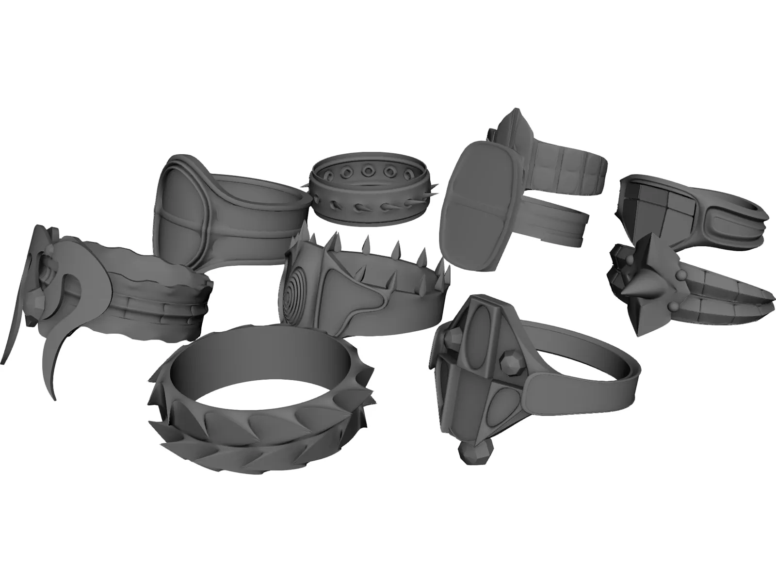 Rings Collection 3D Model