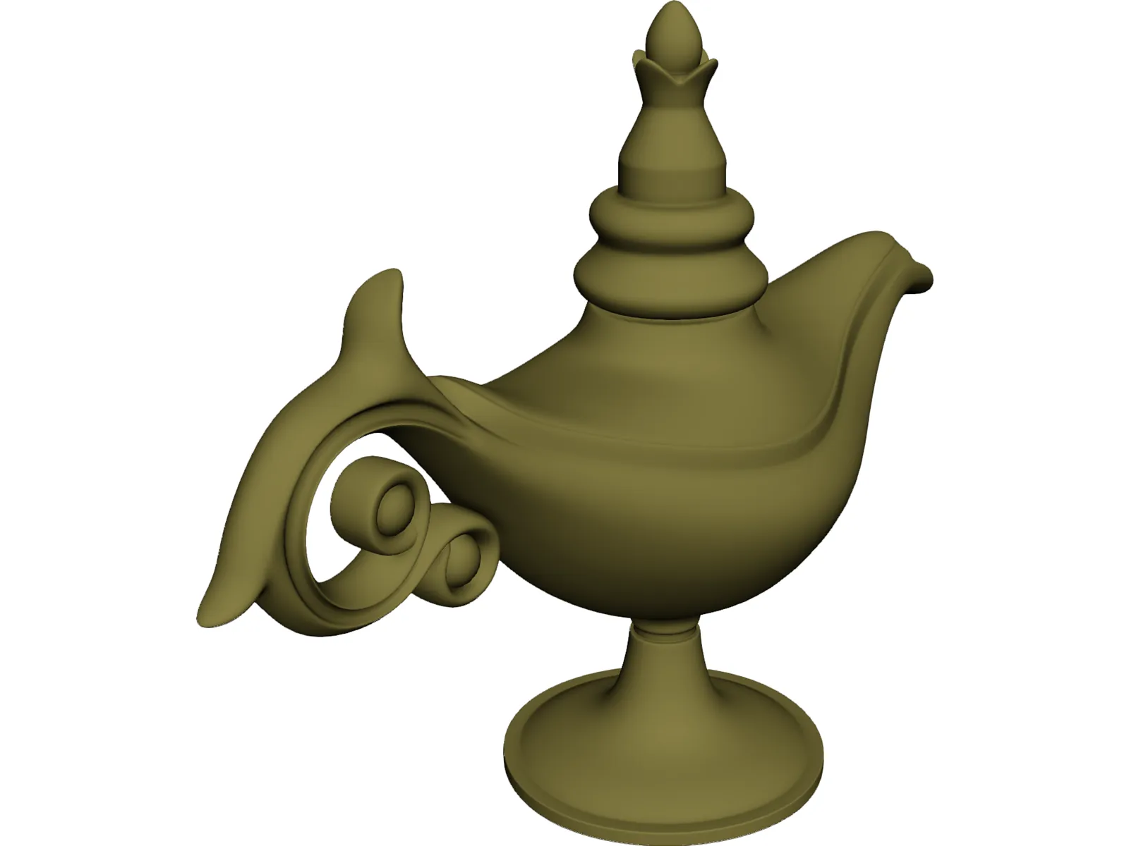 Magic Lamp Genie 3D Model