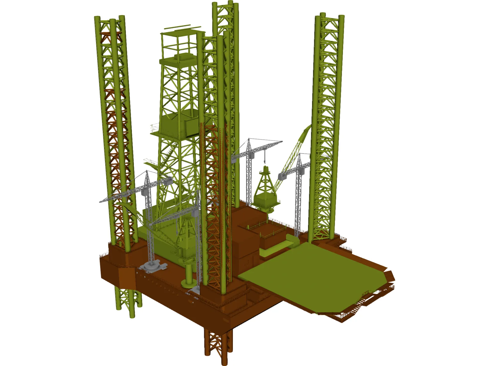 Oil Rig Offshore 3D Model