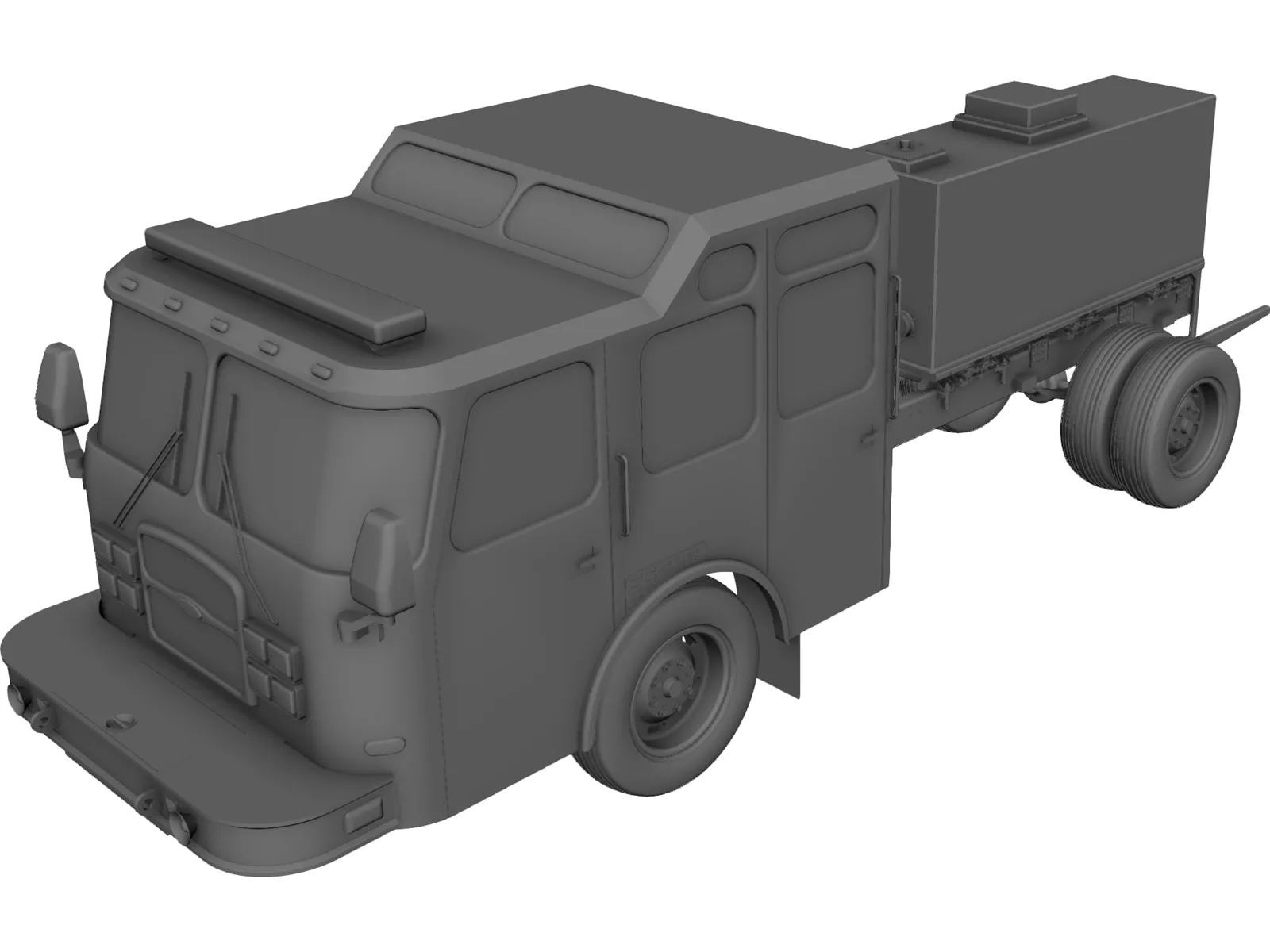 US Fire Truck Chassis 3D Model