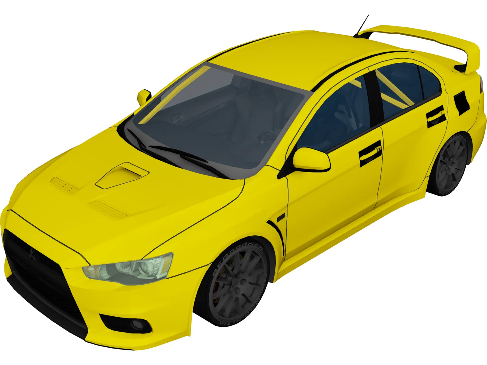 Mitsubishi Lancer Evolution X (2008) 3D Model