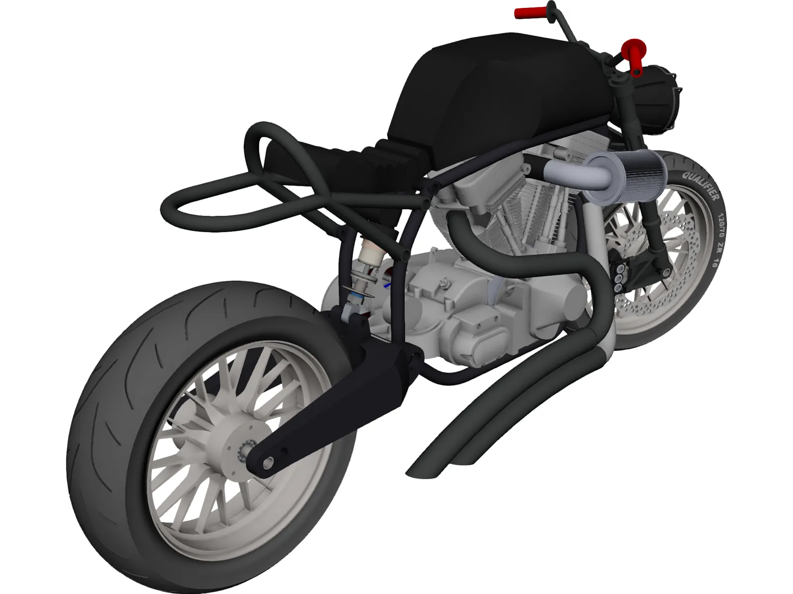 Custom Motorcycle 3D Model