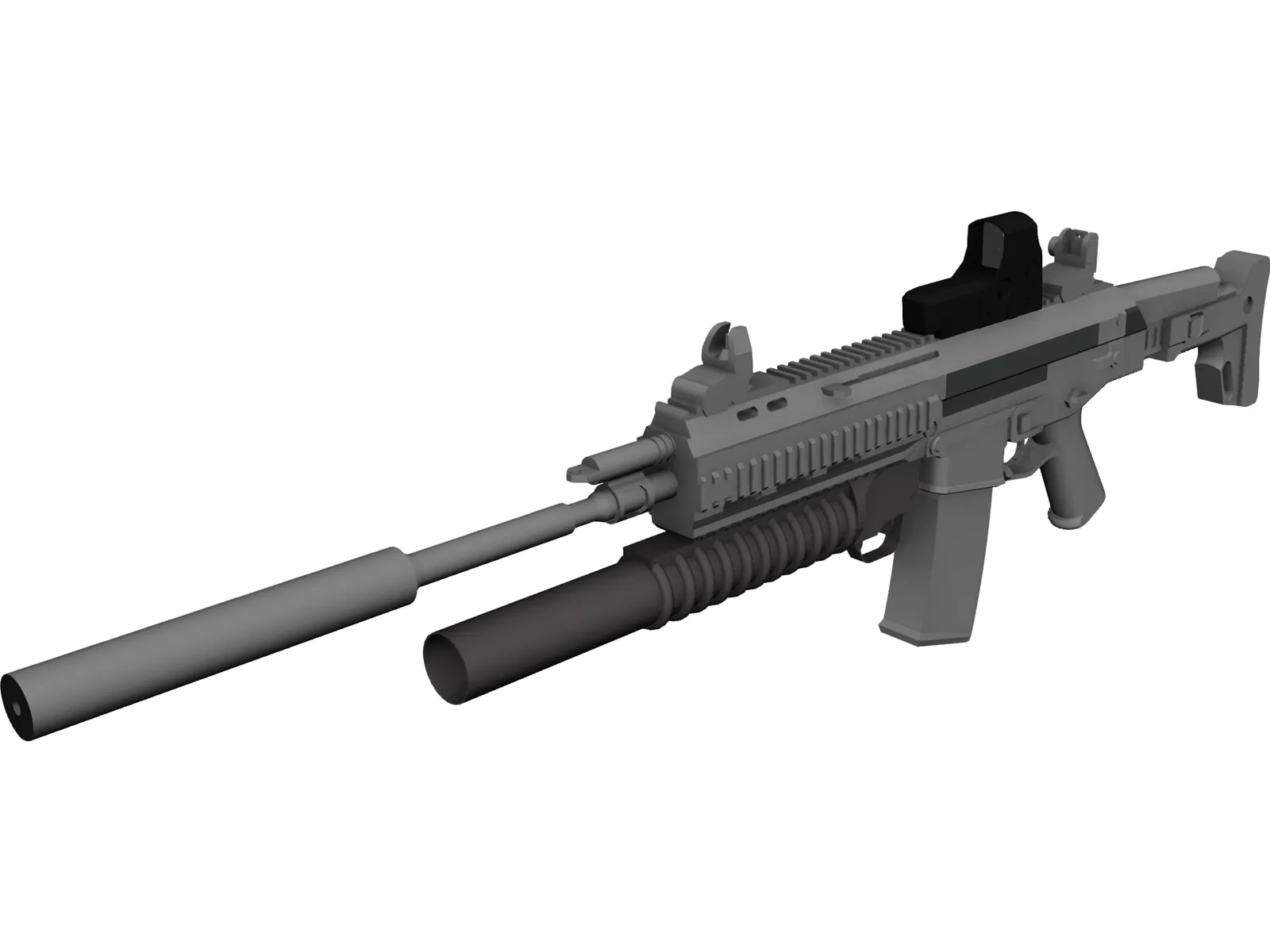 ACR SV with Granade Launcher 3D Model