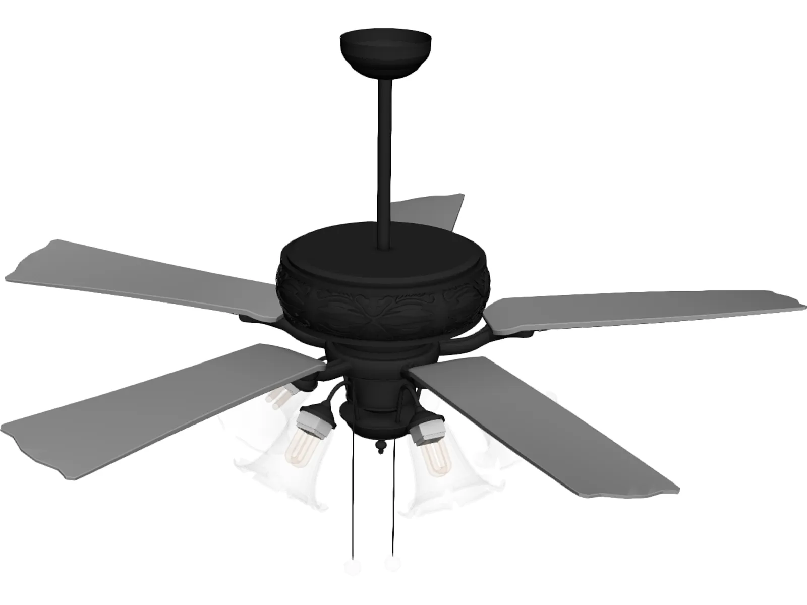 Ceiling Fan with Lamp 3D Model