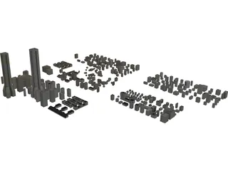City Buildings Set 3D Model 3D Preview