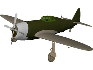 Republic P-47 Thunderbolt Greenhouse Canopy 3D Model 3D Preview